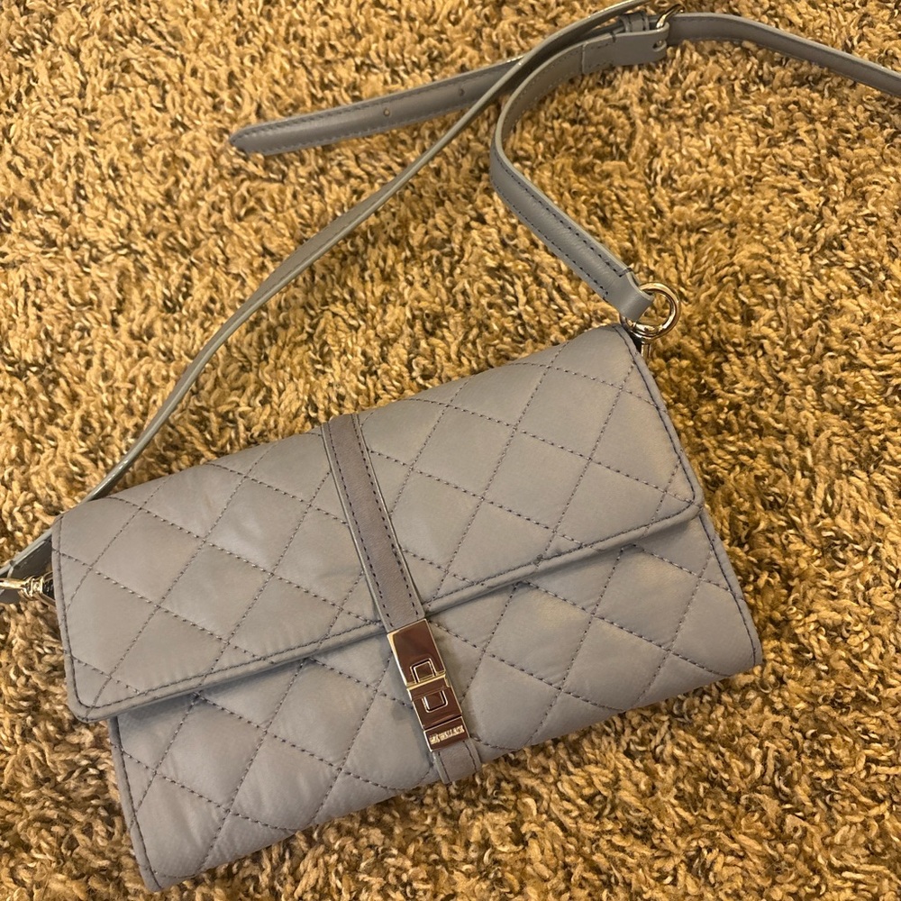 MZ WALLACE Perriwinkle/Gray Quilted Crossbody Bag